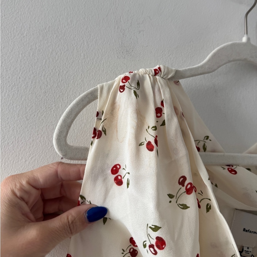 REFORMATION Kristine Cherry Mini Dress 8 - Picture 7 of 7